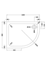 Aquarius Bathrooms Quadrant Shower Tray Aquarius Urbano Offset Quadrant 45mm Stone Resin Shower Tray in Slate Grey