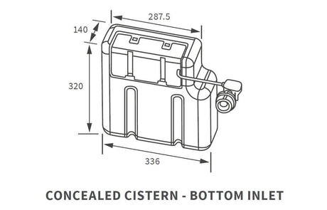 Aquarius Bathrooms Concealed Cistern Aquarius Scott Concealed Cistern - Bottom Inlet