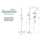 Aquarius Bathrooms Shower Set Aquarius Zanelli Round Exposed Adjustable Shower Set with Shower Head and Handset in Brushed Bronze