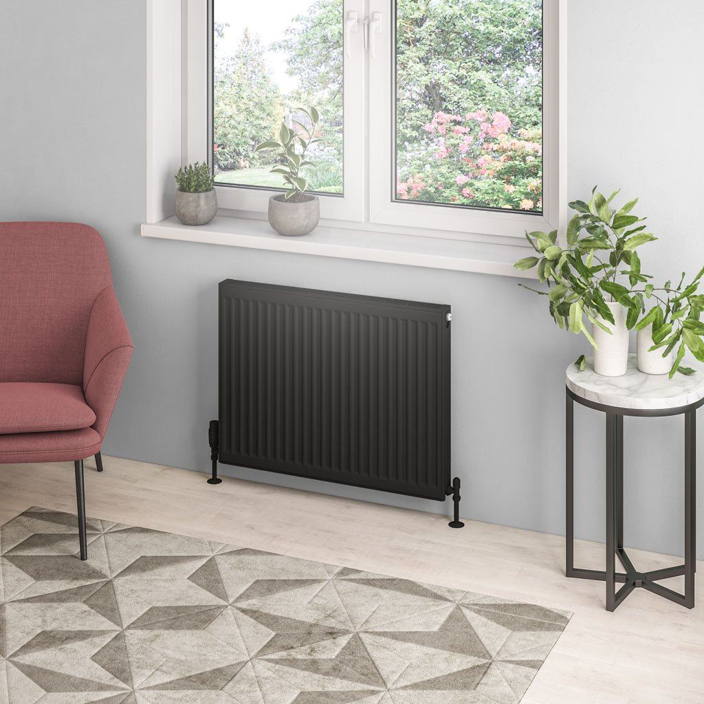 Aquarius Type 21 Compact Panel Radiator In Matt Black