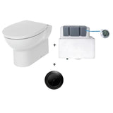 Aquarius Bathrooms Back to Wall Toilet Matt Black Aquarius QualEco Back To Wall Rimless Toilet Pack with Concealed Cistern and Soft Close Seat