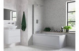 Aquarius Bathrooms Hinged Straight Bath Screen Aquarius LevAqua Straight 6mm Chrome Hinged Bath Screen 1400 x 800mm AQLA0120