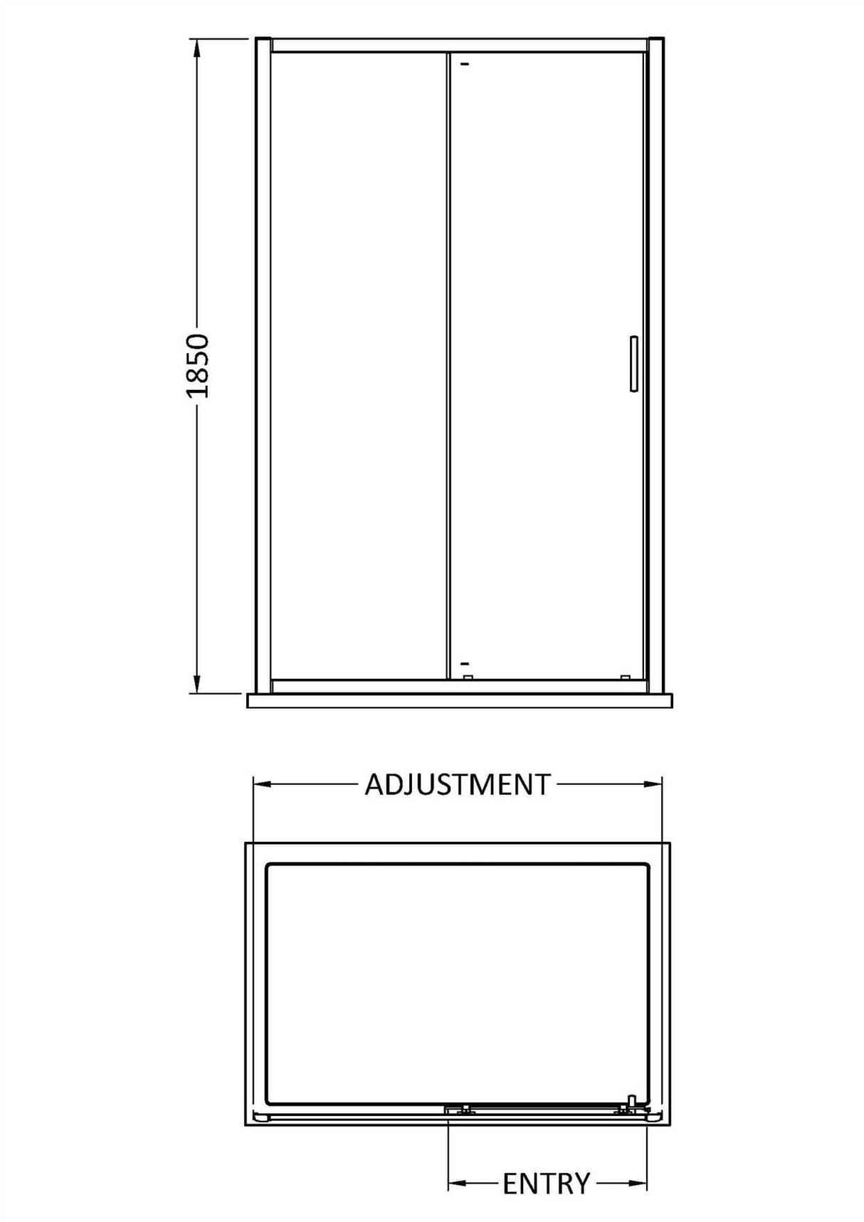 Aquarius Urbano 6mm Sliding Shower Door 1850mm