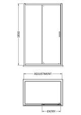 Aquarius Urbano 6mm Sliding Shower Door 1850mm
