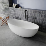 Aquarius Bathrooms Freestanding Bath Aquarius Iseo Freestanding Stone Bath in Gloss White 1600mm