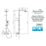 Aquarius Bathrooms Exposed Shower Set Aquarius RainLux Cool Touch Adjustable Square Exposed Shower Valve and Kit