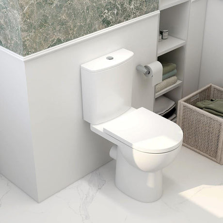 Aquarius Bathrooms Close Coupled Toilet Aquarius Ricardo Rimless Short Projection Standard Height C/C Complete Set AQRC10176SPS