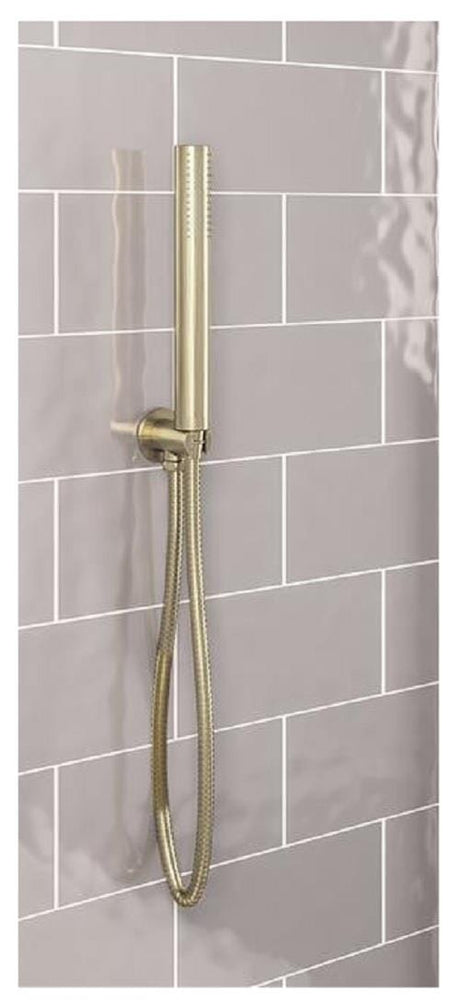 Aquarius Bathrooms Shower Kit Aquarius Modern Round Wall Mounted Shower Kit with Outlet and Hose Brushed Brass AQ60102456