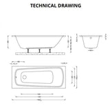 Aquarius Bathrooms Single Ended Bath 1700 x 700 Aquarius Agar Single Ended Standard Bath