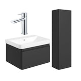 Aquarius Vanity Unit Matt Black / Chrome Aquarius Sophie 605mm Vanity Unit and Tall Boy Set with Finishes