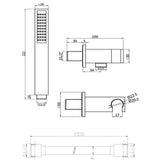 Aquarius Bathrooms Shower Handset Aquarius RainLux Integrated Outlet Square Handheld Shower Kit