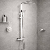 Aquarius Bathrooms Exposed Shower Set Chrome Aquarius RainLux Cool Touch Adjustable Square Exposed Shower Valve and Kit