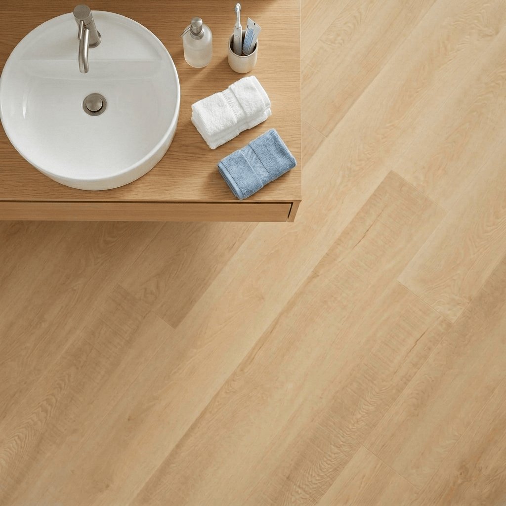 Aquarius Bathrooms Click Flooring Aquarius Noto Vinyl Wood Click Flooring in Light Oak | 100% Waterproof | SPC Rigid Core | Built-In Underlay
