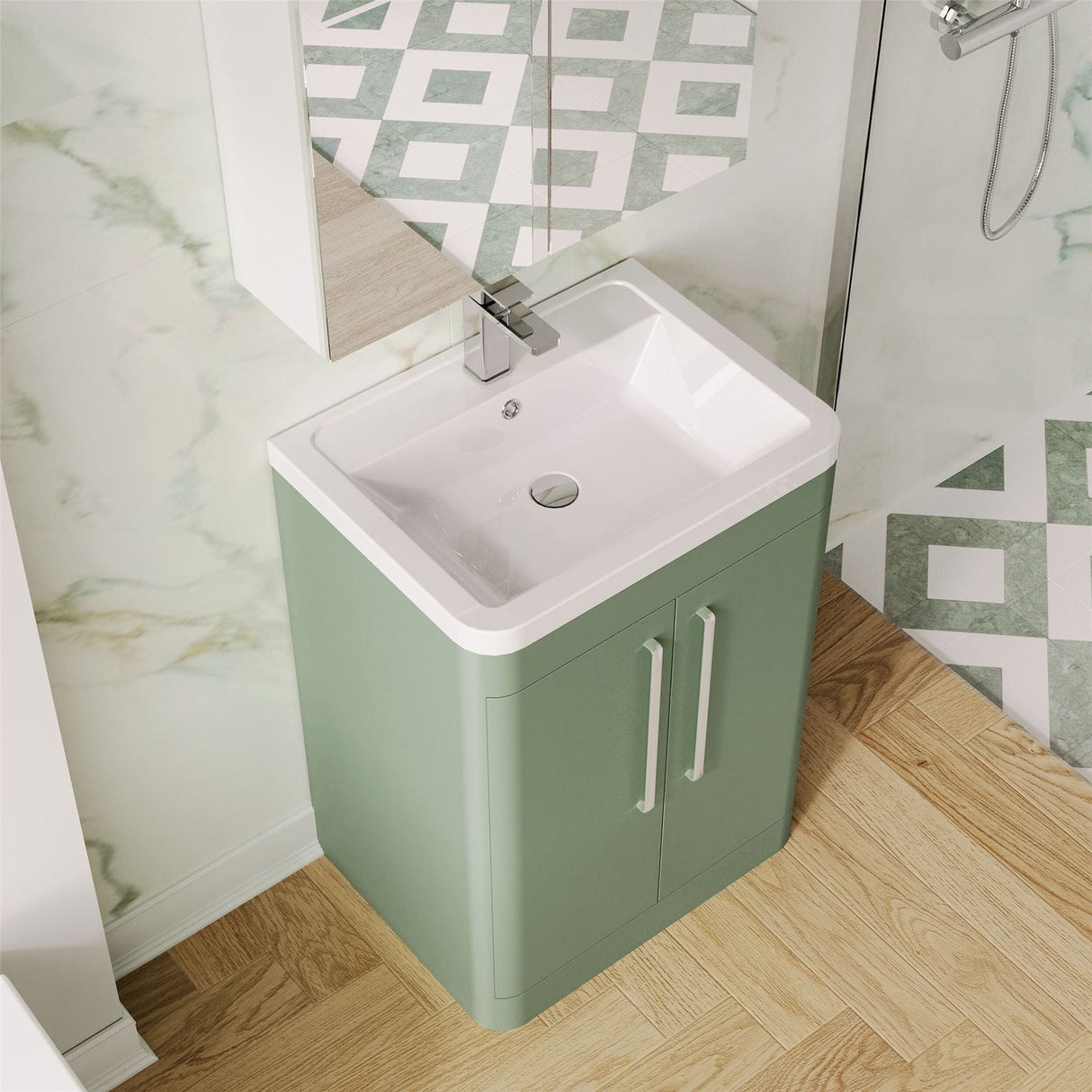 Aquarius Floor Standing Vanity Unit Aquarius Perth 600mm 2 Door Floor Standing Vanity Unit with 1 Tap Hole Basin