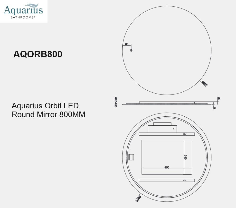 Aquarius Orbit LED Illuminated Round Mirror
