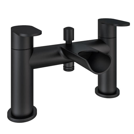 Aquarius Bathrooms Bath Shower Mixer Matt Black Aquarius Horseshoe Waterfall Bath Shower Mixer Tap with Shower Kit