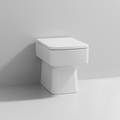 Aquarius Bathrooms Back to Wall Toilet Aquarius Squared Close Back to Wall Toilet with Soft Close Seat