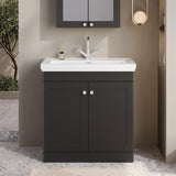 Aquarius Bathrooms Floor Standing Vanity Unit Soft Black / 1 Aquarius Leighton 800mm Floor Standing Two Door Vanity Unit with Basin