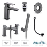 Aquarius Hydro Complete Bath Brassware Pack with Basin Mixer, Bath and Shower Mixer