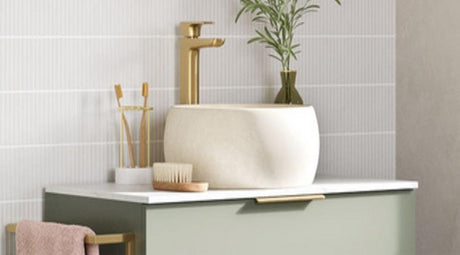 Aquarius Bathrooms Countertop Basin Aquarius V-Series 6 Luxury 0TH Vessel Wash Bowl 400mm Stone Effect AQVS0076