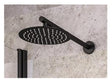 Aquarius Bathrooms Shower Arm and Head Kit Aquarius Modern Round Over Head 8" Shower Head & Arm Matt Black AQ60101514