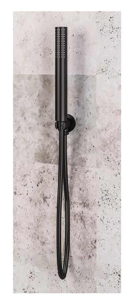 Aquarius Bathrooms Shower Kit Aquarius Modern Round Wall Mounted Shower Kit with Outlet and Hose Matt Black AQ6010171819