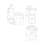 Aquarius Bathrooms Close Coupled Toilet Aquarius Urbano All-in-One Toilet and Basin Unit for Understairs and Cloakrooms