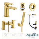 Aquarius Hydro Complete Bath Brassware Pack with Basin Mixer, Bath and Shower Mixer