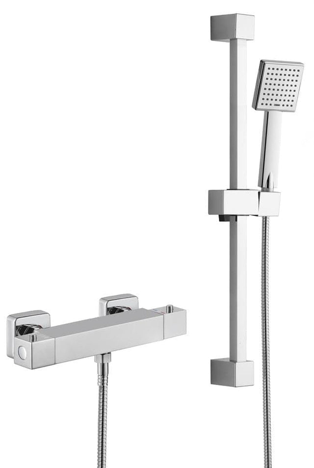Aquarius Bathrooms Bar Valve Kit Aquarius RainLux Easy-Fit Square Bar Shower Valve and Kit Chrome AQRL18BARCH