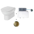 Aquarius Bathrooms Back to Wall Toilet Brushed Brass Aquarius QualEco Back To Wall Rimless Toilet Pack with Concealed Cistern and Soft Close Seat