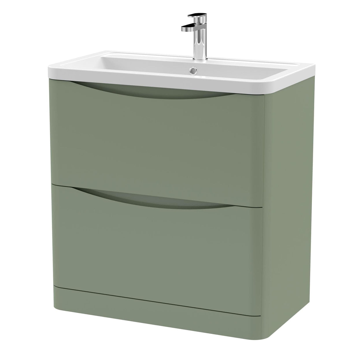 Aquarius Bathrooms Floor Standing Vanity Unit Aquarius Seren 800mm Floor Standing Two Drawer Vanity Unit with Basin