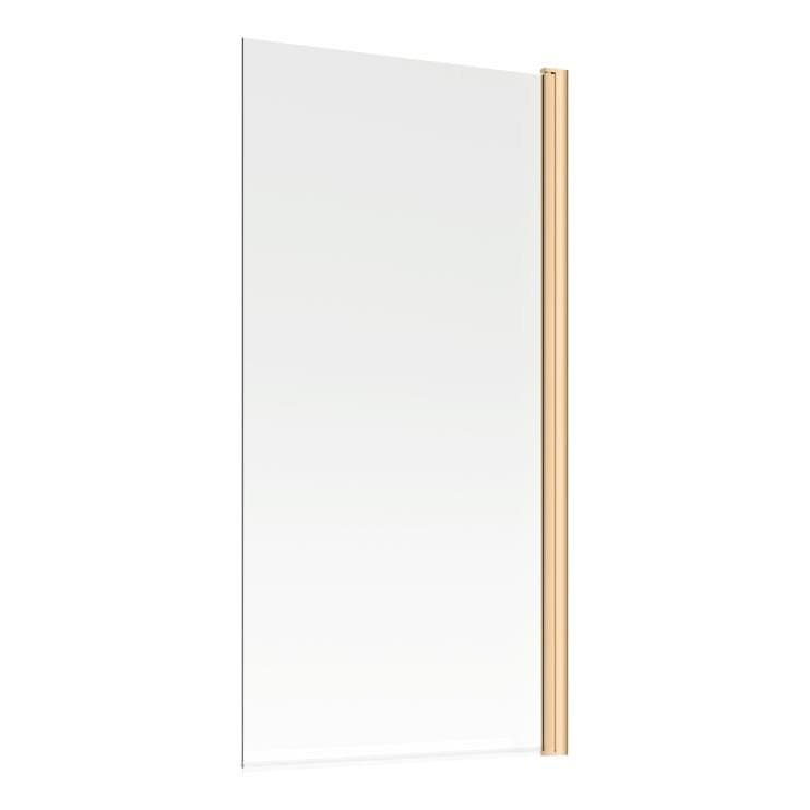 Aquarius LevAqua Straight 6mm Hinged Bath Screen 1400 x 800mm in Brushed Brass