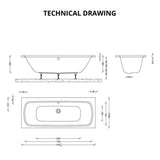 Aquarius Bathrooms Double Ended Bath 1700 x 700 Aquarius Agar Double Ended Reinforced Bath
