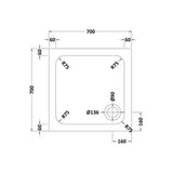 Aquarius Bathrooms Square Shower Tray Aquarius Urbano Square 45mm Stone Resin Shower Tray in Slate Grey