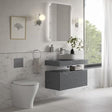 Aquarius Console Unit Aquarius Marblesque One Drawer Storage Unit and Console Shelf Grey Marble Effect
