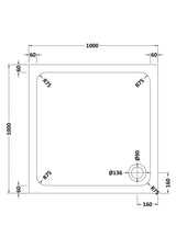 Aquarius Bathrooms Square Shower Tray 1000x1000mm Aquariuus Urbano 45mm Square Stone Resin Anti Slip Shower Tray