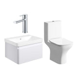 Aquarius Vanity Unit Matt White / Chrome Aquarius Sophie 605mm Vanity Unit and WC Set with Finishes