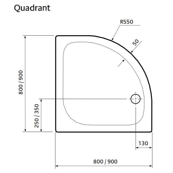 Aquarius Bathrooms Quadrant Shower Tray Aquarius Pluvia 45mm Stone Resin Quadrant Shower Tray