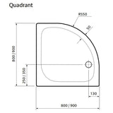 Aquarius Bathrooms Quadrant Shower Tray Aquarius Pluvia 45mm Stone Resin Quadrant Shower Tray