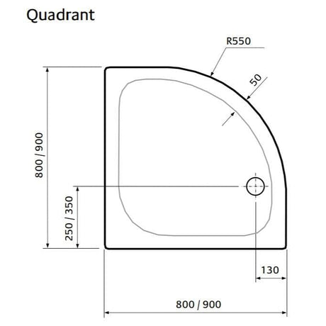Aquarius Bathrooms Quadrant Shower Tray Aquarius Pluvia 45mm Stone Resin Quadrant Shower Tray