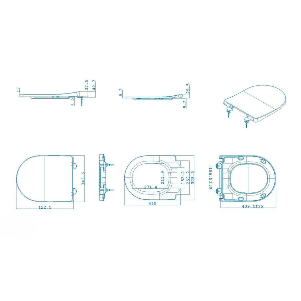 Aquarius Bathrooms Close Coupled Toilet Aquarius Emma Rimless ProFlush Short Projection Close Coupled Toilet with Soft Close Seat