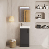 Aquarius Bathrooms Floor Standing Unit Aquarius Byron 400mm Floor Standing 1 Door Cloakroom Vanity Unit with 1 Tap Hole Basin
