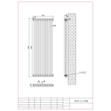 Aquarius Bathrooms Column Radiator Aquarius Foundry Vertical 2 Column Radiator in White
