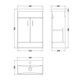 Aquarius Cloakroom Vanity Unit Aquarius Hoban 550mm Compact Floor Standing 2 Door Cloakroom Vanity Unit with 1 Tap Hole Basin