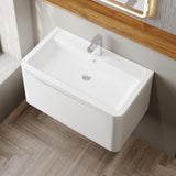 Aquarius Bathrooms Wall Mounted Vanity Unit Aquarius Seren 800mm Wall Mounted One Drawer Vanity Unit with Basin