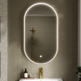 Aquarius Bathrooms Illuminated Mirror Brushed Brass Aquarius Lumine Inset Framed LED Touch Sensor Pill Mirror - 800 x 500mm