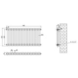 Aquarius Bathrooms Column Radiator Aquarius Foundry Horizontal 2 Column Radiator in White
