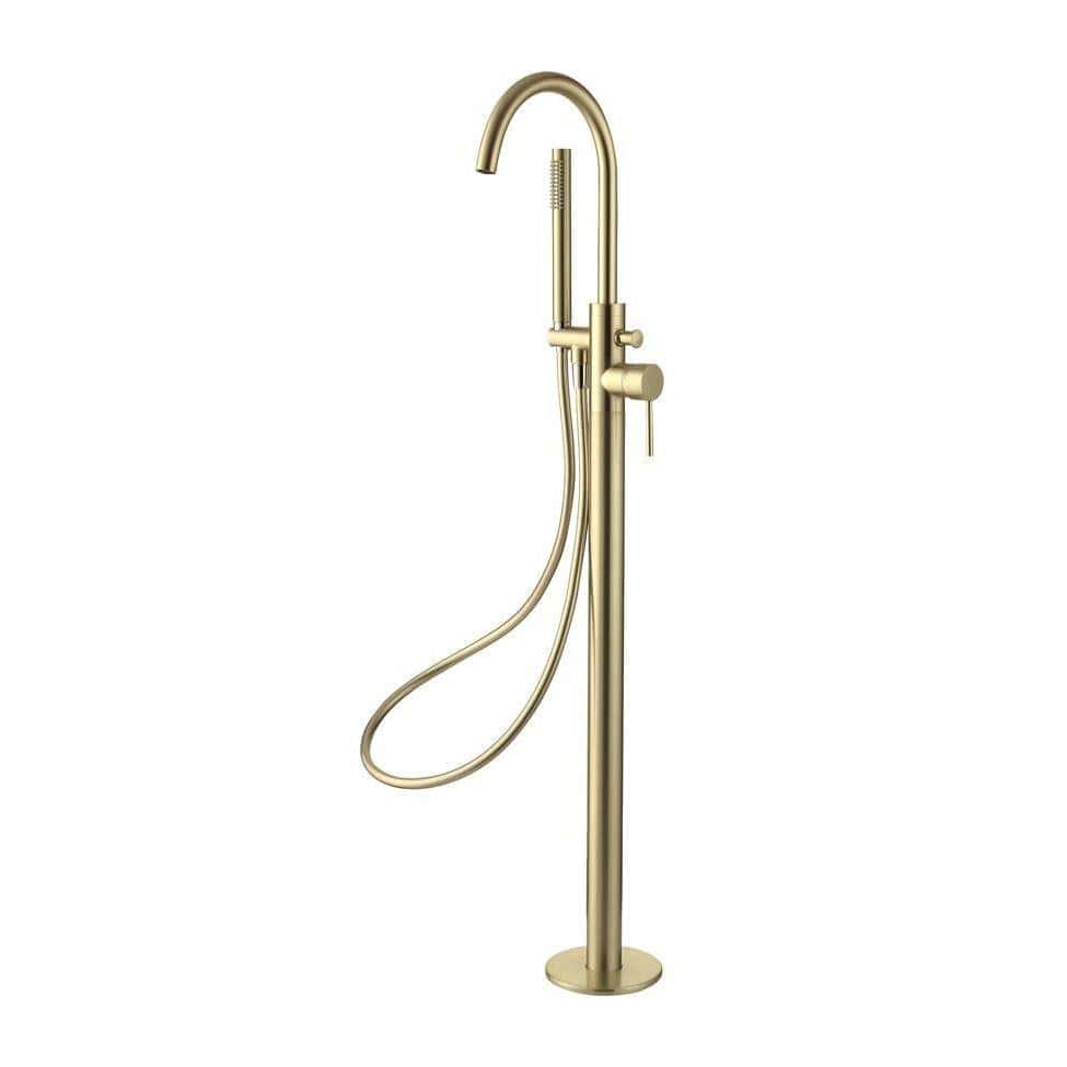 Aquarius Bathrooms Freestanding Bath Filler Aquarius RF-Series Floor Standing Bath Shower Mixer with Shower Kit