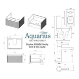 Aquarius Vanity Unit Aquarius Sophie 605mm Wall Hung Vanity Unit, Close Coupled Toilet, Tap and Fittings Bundle