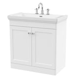 Aquarius Bathrooms Floor Standing Vanity Unit Aquarius Leighton 800mm Floor Standing Two Door Vanity Unit with Basin